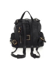 CAMPOMAGGI ZAINO IN PELLE NERA CON RIVETTI KURA