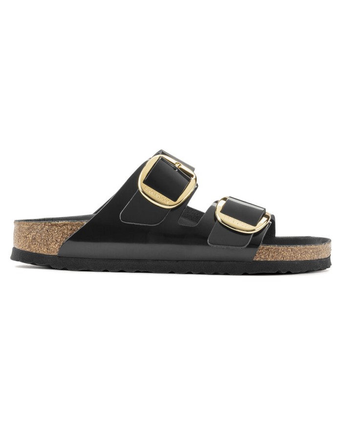 BIRKENSTOCK ARIZONA BIG BUCKLE IN PELLE NATURALE E VERNICE