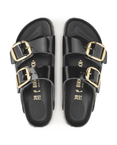 BIRKENSTOCK ARIZONA BIG BUCKLE IN PELLE NATURALE E VERNICE