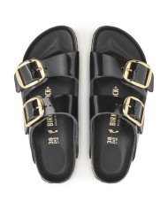 BIRKENSTOCK ARIZONA BIG BUCKLE IN PELLE NATURALE E VERNICE