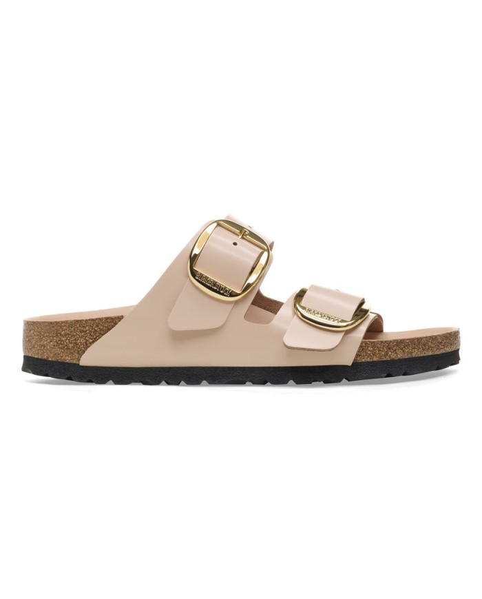 BIRKENSTOCK ARIZONA BIG BUCKLE IN PELLE NATURALE E VERNICE
