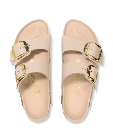 BIRKENSTOCK ARIZONA BIG BUCKLE IN PELLE NATURALE E VERNICE