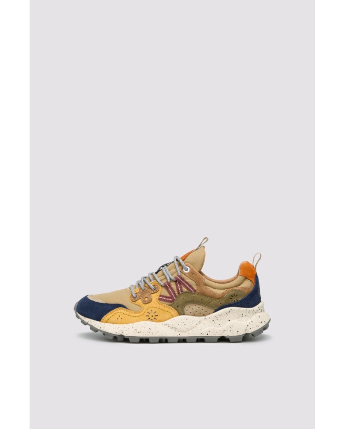 FLOWER MOUNTAIN YAMANO 3 MAN SNEAKERS IN SUEDE E TESSUTO TECNICO