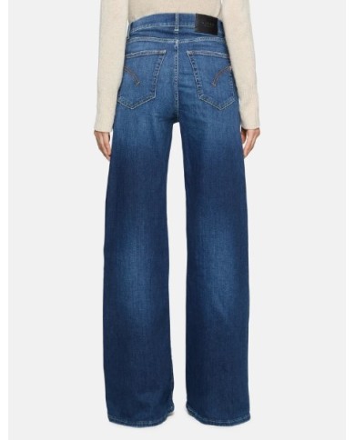 DONDUP JEANS AMBER WIDE LEG IN DENIM STRETCH
