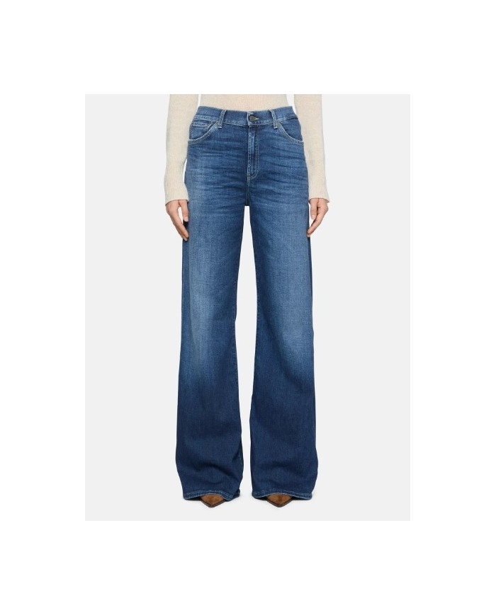 DONDUP JEANS AMBER WIDE LEG IN DENIM STRETCH