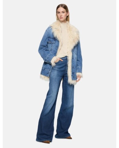 DONDUP JEANS AMBER WIDE LEG IN DENIM STRETCH
