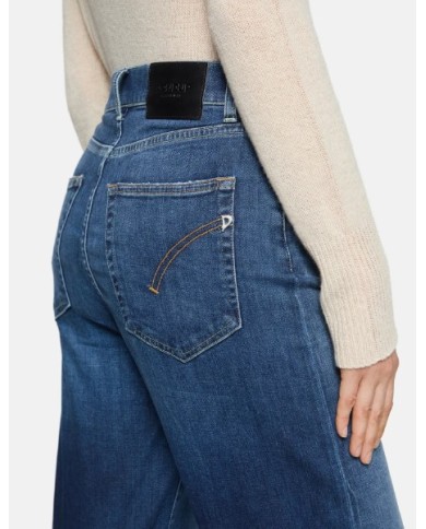 DONDUP JEANS AMBER WIDE LEG IN DENIM STRETCH
