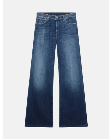 DONDUP JEANS AMBER WIDE LEG IN DENIM STRETCH