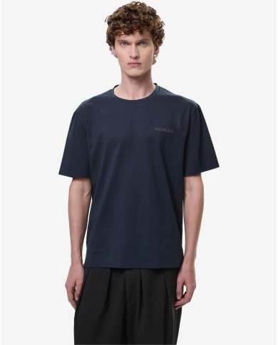 PREMIATA T-SHIRT CON SPACCHI LATERALI E DETTAGLI A CONTRASTO