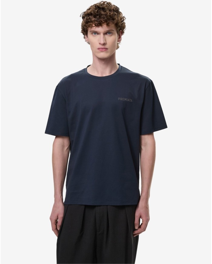 PREMIATA T-SHIRT CON SPACCHI LATERALI E DETTAGLI A CONTRASTO