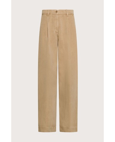 SEVENTY PANTALONE LUNGO CON PINCES IN DIAGONALE TENCEL LINO