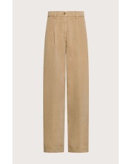 SEVENTY PANTALONE LUNGO CON PINCES IN DIAGONALE TENCEL LINO