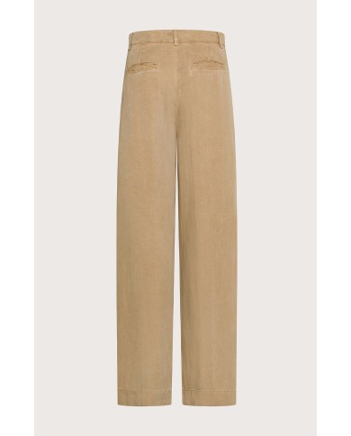 SEVENTY PANTALONE LUNGO CON PINCES IN DIAGONALE TENCEL LINO