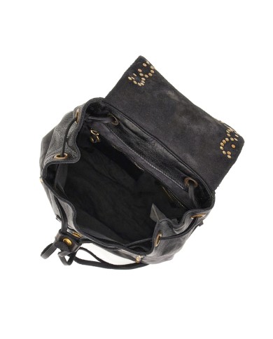 CAMPOMAGGI ZAINO IN PELLE NERA CON BORCHIE CASSIOPEA
