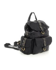 CAMPOMAGGI ZAINO IN PELLE NERA CON RIVETTI KURA