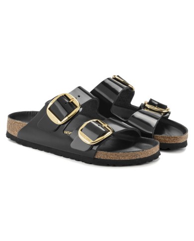 BIRKENSTOCK ARIZONA BIG BUCKLE IN PELLE NATURALE E VERNICE