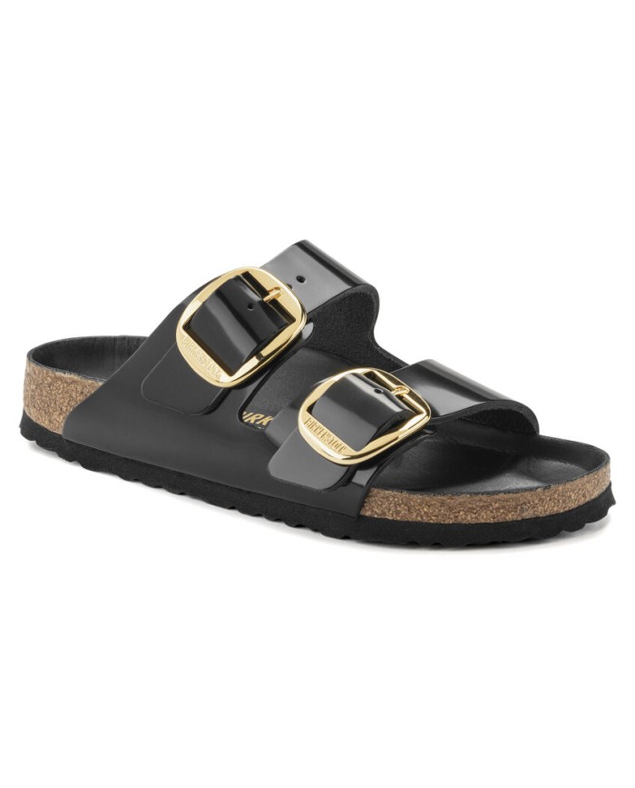 BIRKENSTOCK ARIZONA BIG BUCKLE IN PELLE NATURALE E VERNICE