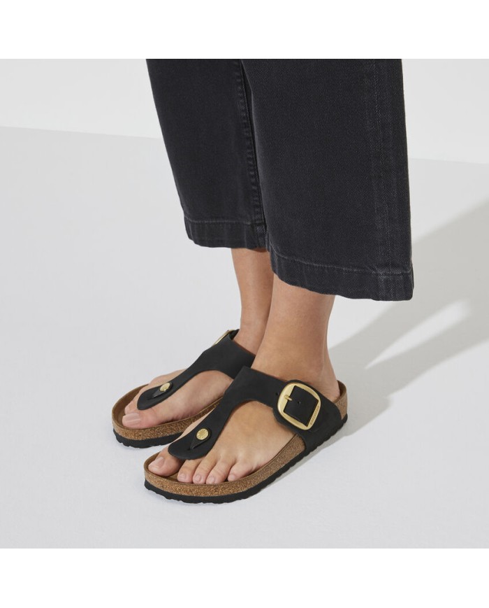 BIRKENSTOCK GIZEH  BIG BUCKLE IN PELLE NUBUCK
