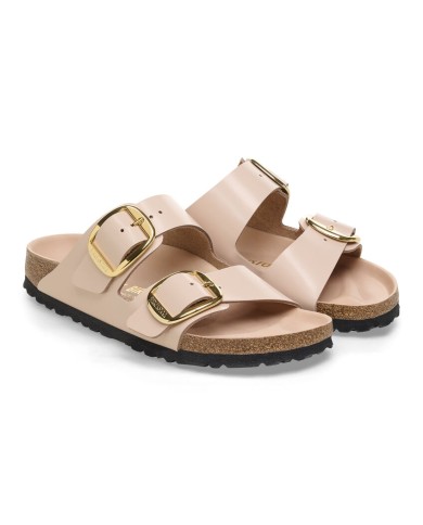 BIRKENSTOCK ARIZONA BIG BUCKLE IN PELLE NATURALE E VERNICE