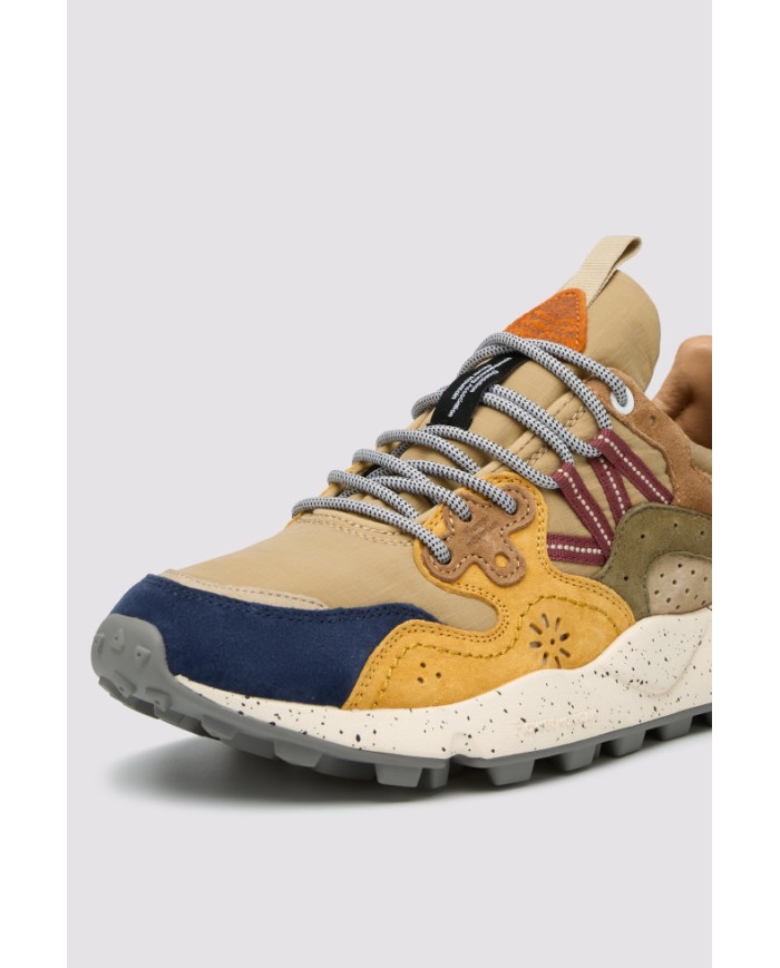 FLOWER MOUNTAIN YAMANO 3 MAN SNEAKERS IN SUEDE E TESSUTO TECNICO