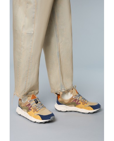 FLOWER MOUNTAIN YAMANO 3 MAN SNEAKERS IN SUEDE E TESSUTO TECNICO