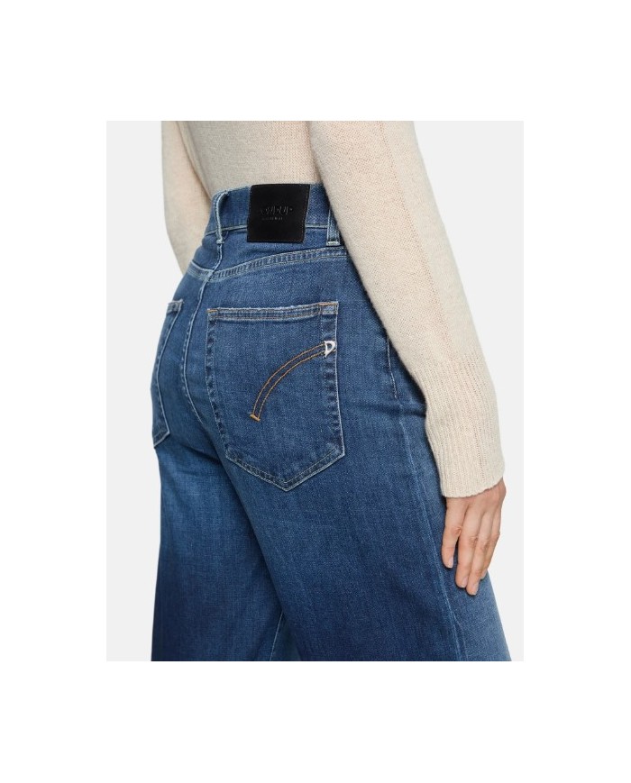 DONDUP JEANS AMBER WIDE LEG IN DENIM STRETCH