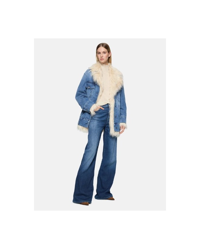 DONDUP JEANS AMBER WIDE LEG IN DENIM STRETCH