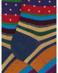 GALLO CALZE LUNGHE IN COTONE CON RIGHE E POIS