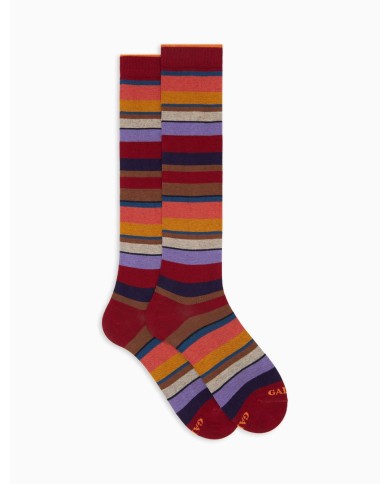 GALLO CALZE LUNGHE IN COTONE CON RIGHE MULTICOLOR
