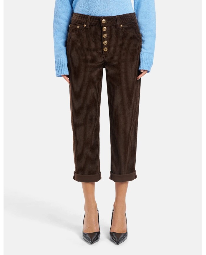 DONDUP PANTALONE KOONS LOOSE IN VELLUTO A COSTE