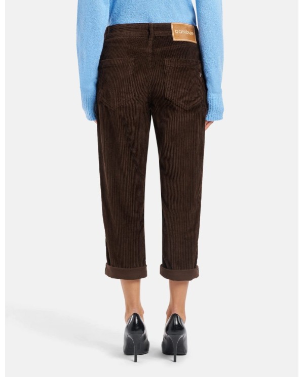 DONDUP PANTALONE KOONS LOOSE IN VELLUTO A COSTE