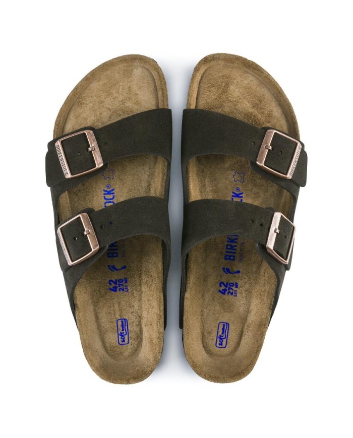 BIRKENSTOCK SANDALI DONNA ARIZONA PLANTARE MORBIDO IN PELLE SCAMOSCIATA