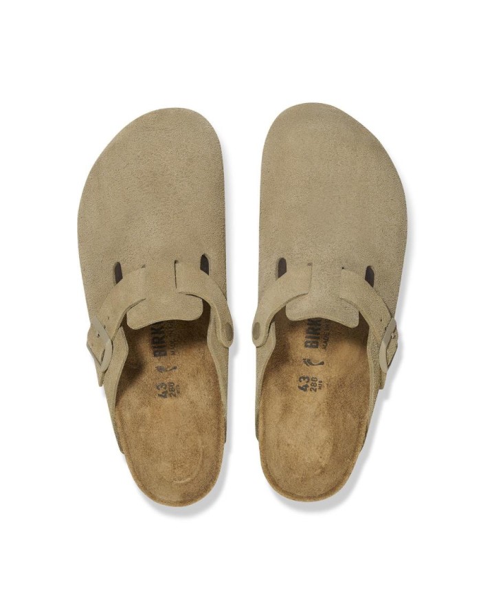 BIRKENSTOCK SANDALI UOMO BOSTON IN PELLE SCAMOSCIATA<BR/>