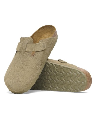 BIRKENSTOCK SANDALI UOMO BOSTON IN PELLE SCAMOSCIATA<BR/>