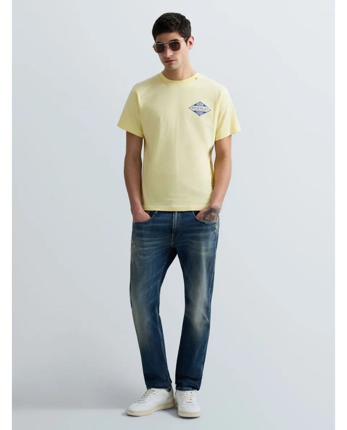 REPLAY MAGLIETTA IN JERSEY CON STAMPA MIAMI