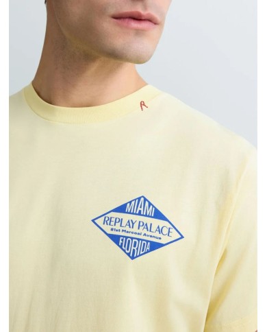 REPLAY MAGLIETTA IN JERSEY CON STAMPA MIAMI