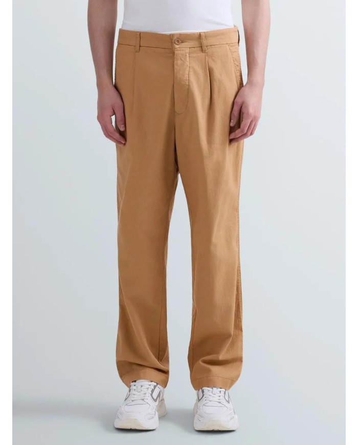 REPLAY PANTALONI REGULAR FIT IN LINO E COTONE