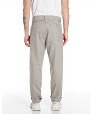REPLAY PANTALONI REGULAR FIT IN LINO E COTONE