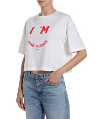 REPLAY MAGLIETTA CROPPED IN JERSEY