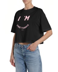 REPLAY MAGLIETTA CROPPED IN JERSEY