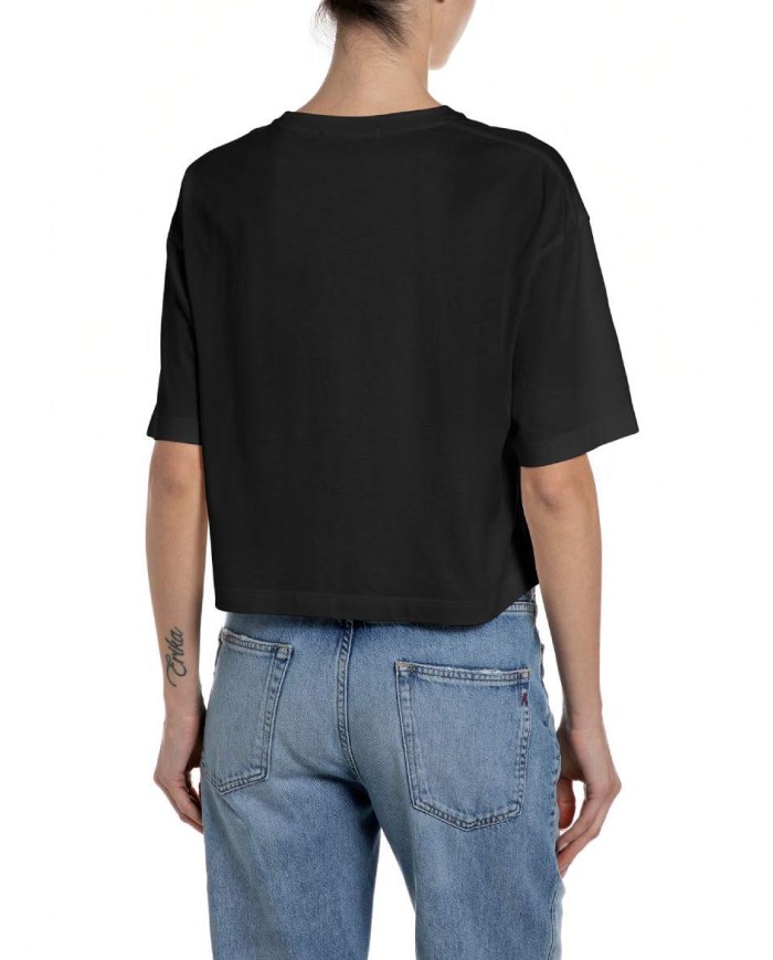 REPLAY MAGLIETTA CROPPED IN JERSEY