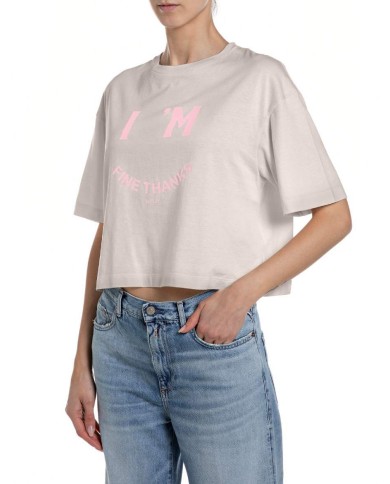 REPLAY MAGLIETTA CROPPED IN JERSEY