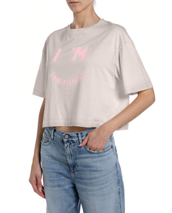 REPLAY MAGLIETTA CROPPED IN JERSEY