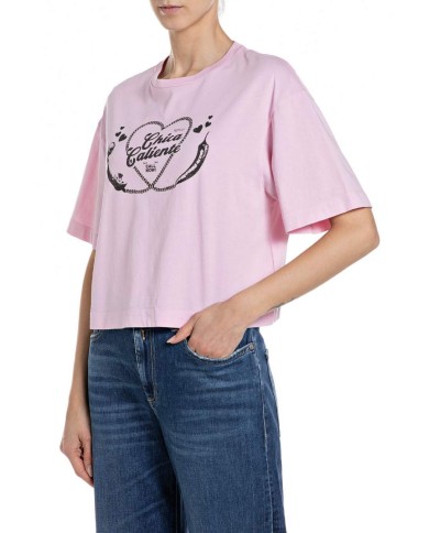 REPLAY MAGLIETTA CROPPED IN JERSEY