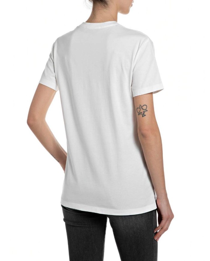 REPLAY MAGLIETTA IN JERSEY CON STAMPA GRAFICA