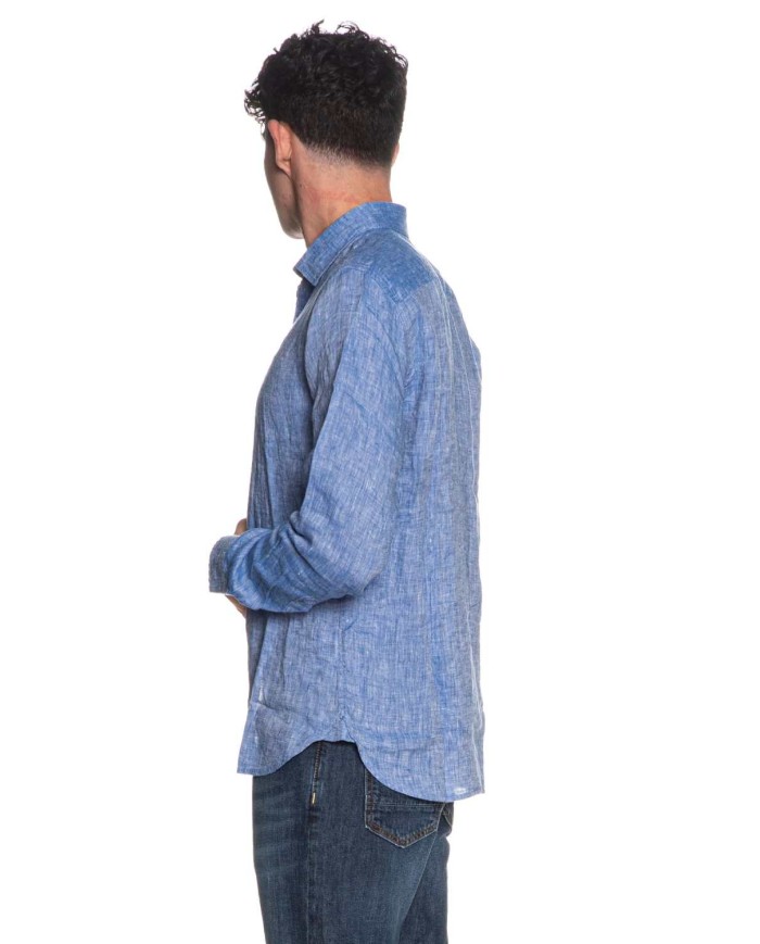 U.S. POLO CAMICIA SLIM FIT IN LINO CON COLLETTO FRANCESE