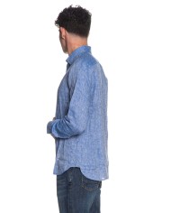 U.S. POLO CAMICIA SLIM FIT IN LINO CON COLLETTO FRANCESE