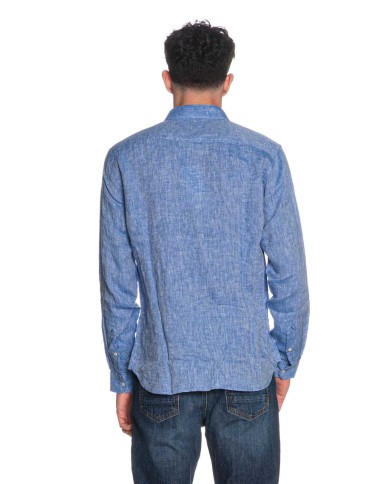 U.S. POLO CAMICIA SLIM FIT IN LINO CON COLLETTO FRANCESE