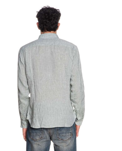 U.S. POLO CAMICIA SLIM FIT IN LINO CON COLLETTO FRANCESE