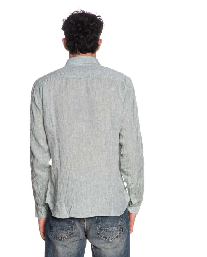 U.S. POLO CAMICIA SLIM FIT IN LINO CON COLLETTO FRANCESE